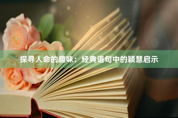 探寻人命的趣味：经典语句中的颖慧启示